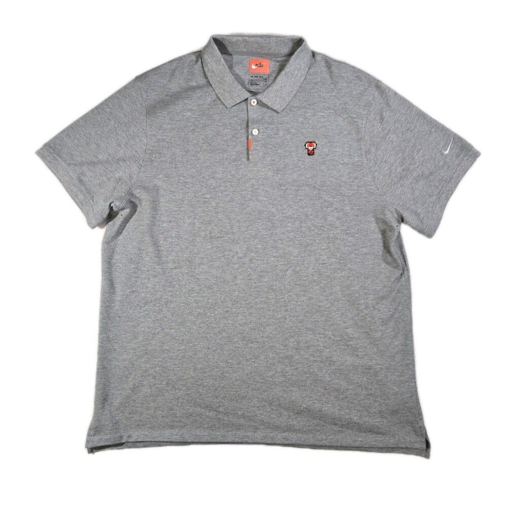 Mens Nike DriFit Polo Golf Shirt Tiger Woods Frank the Tiger Gray 2XL